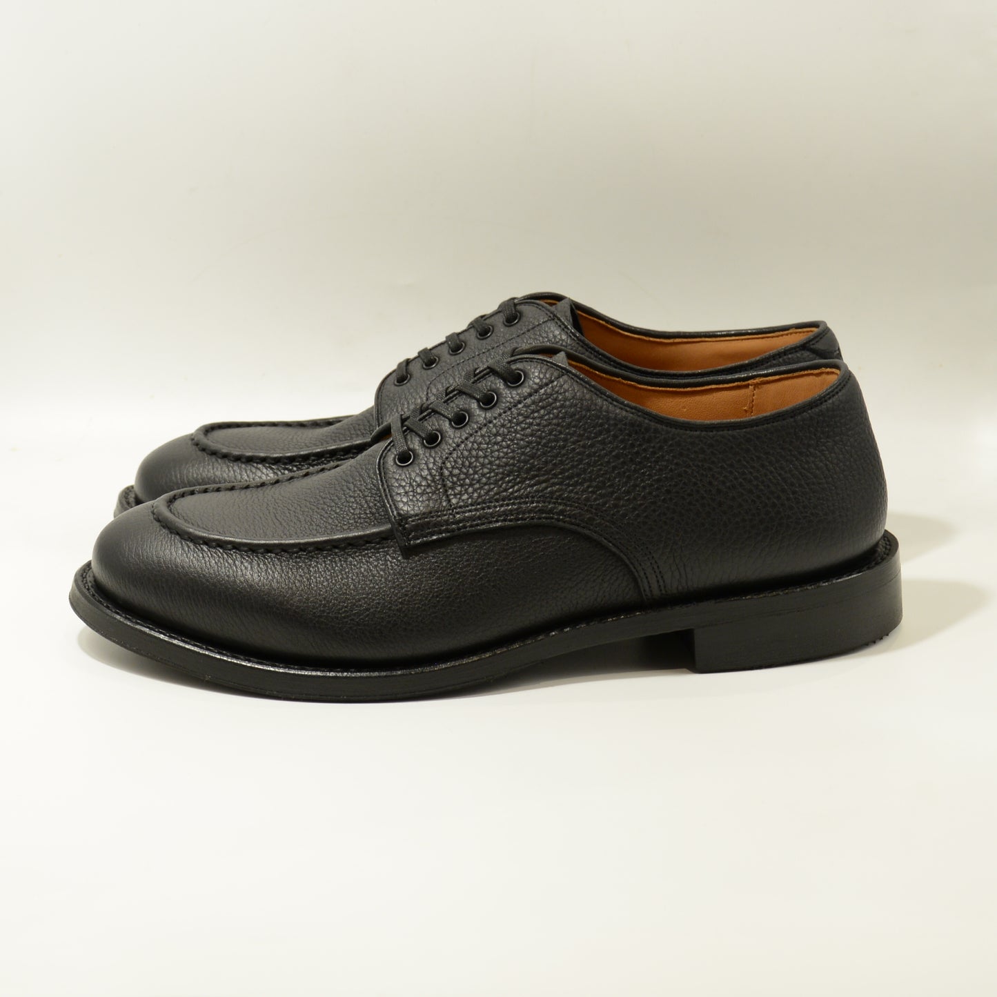 #15078WE HEAVY STITCHING MOC TOE EMBOSS BLACK