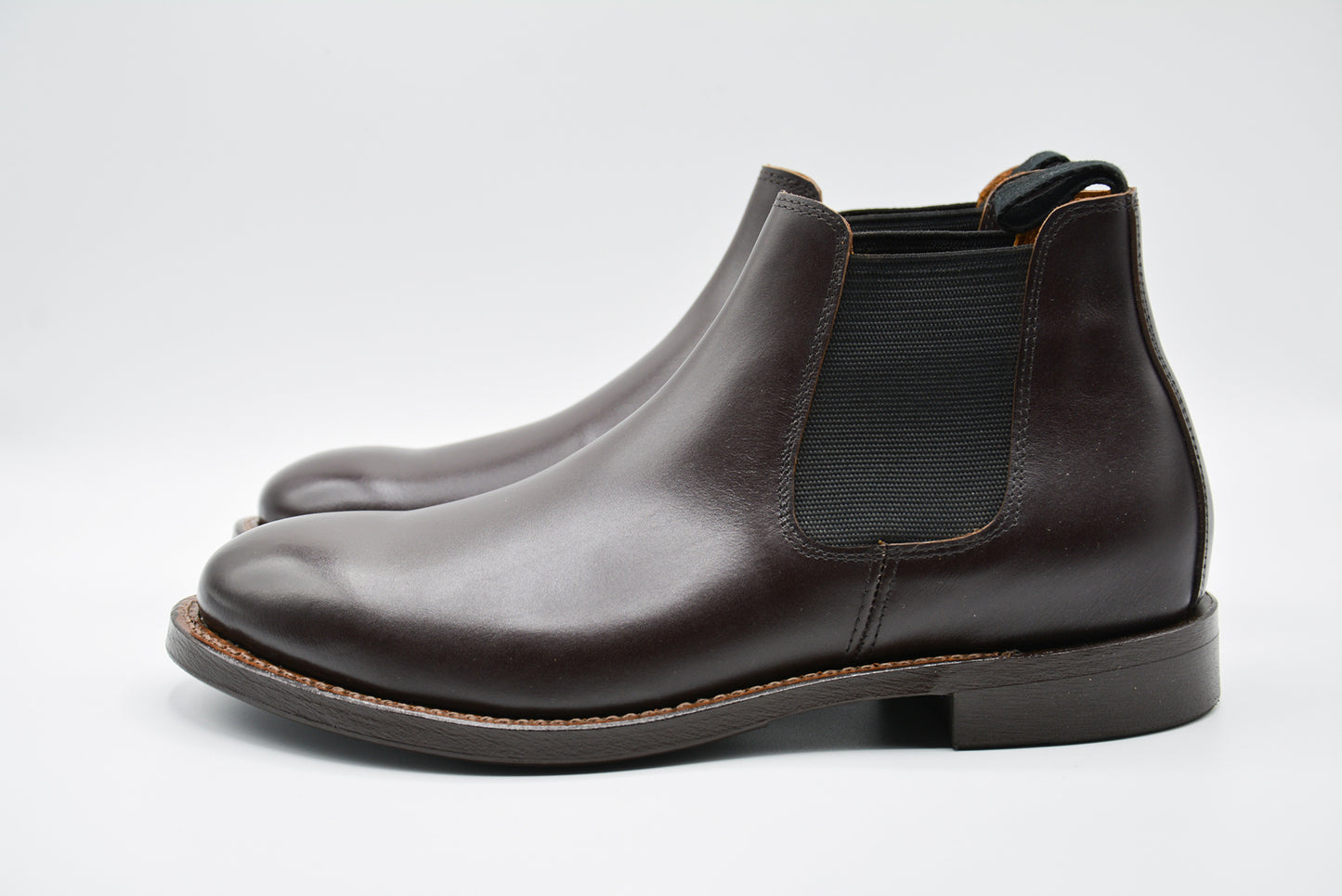 #15074W ELASTIC SIDE BOOTS DK.BROWN