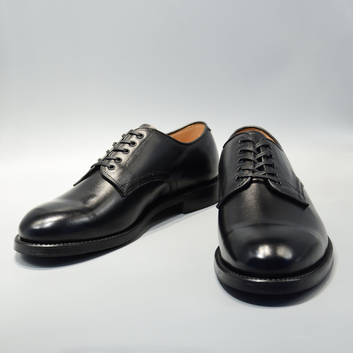 #15075WS PLAIN TOE DERBY BLACK – WHEELROBE