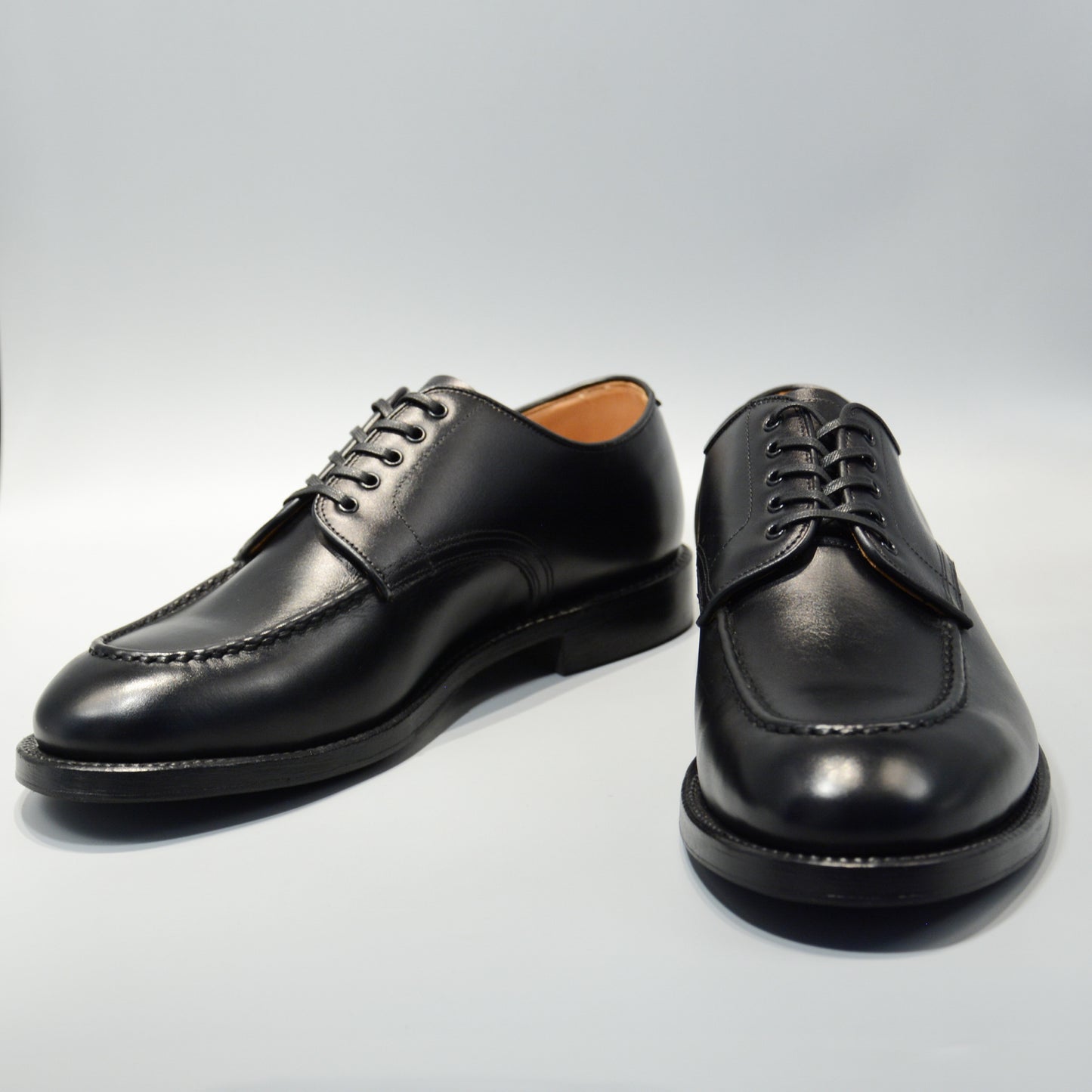 #15078WS HEAVY STITCHING MOC TOE BLACK