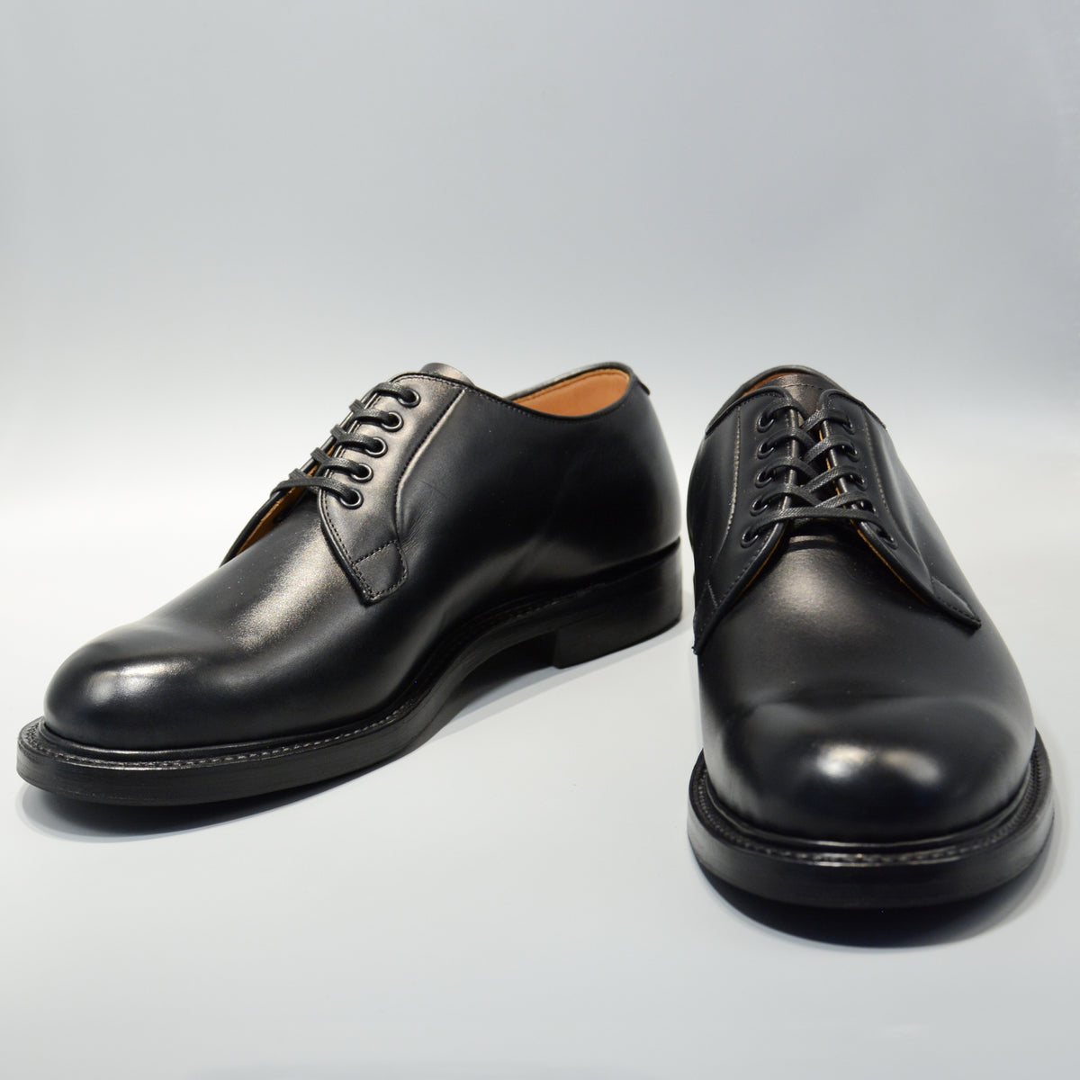 #15066WS PLAIN TOE BLUCHER BLACK