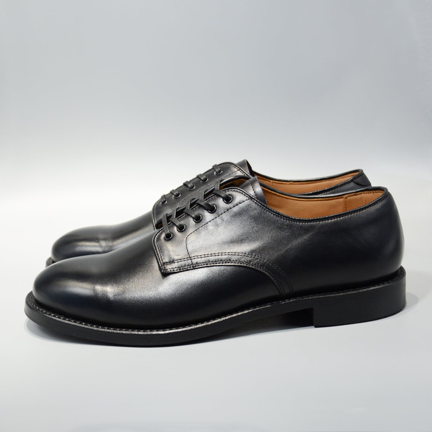 #15075WS PLAIN TOE DERBY BLACK