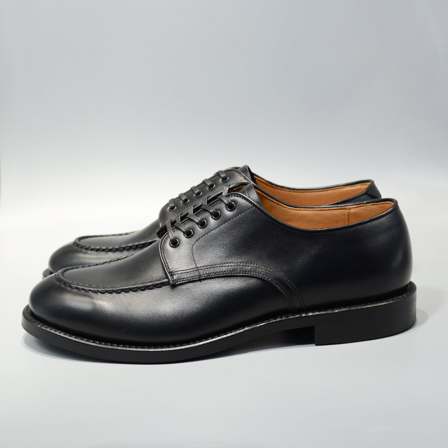 #15078WS HEAVY STITCHING MOC TOE BLACK
