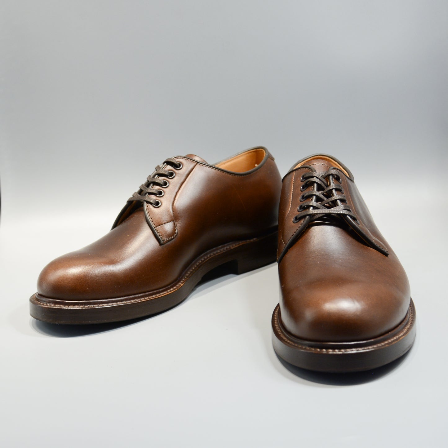 #15066 PLAIN TOE BLUCHER BROWN