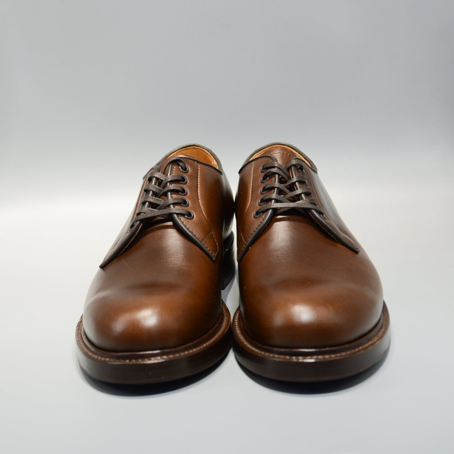 #15066 PLAIN TOE BLUCHER BROWN