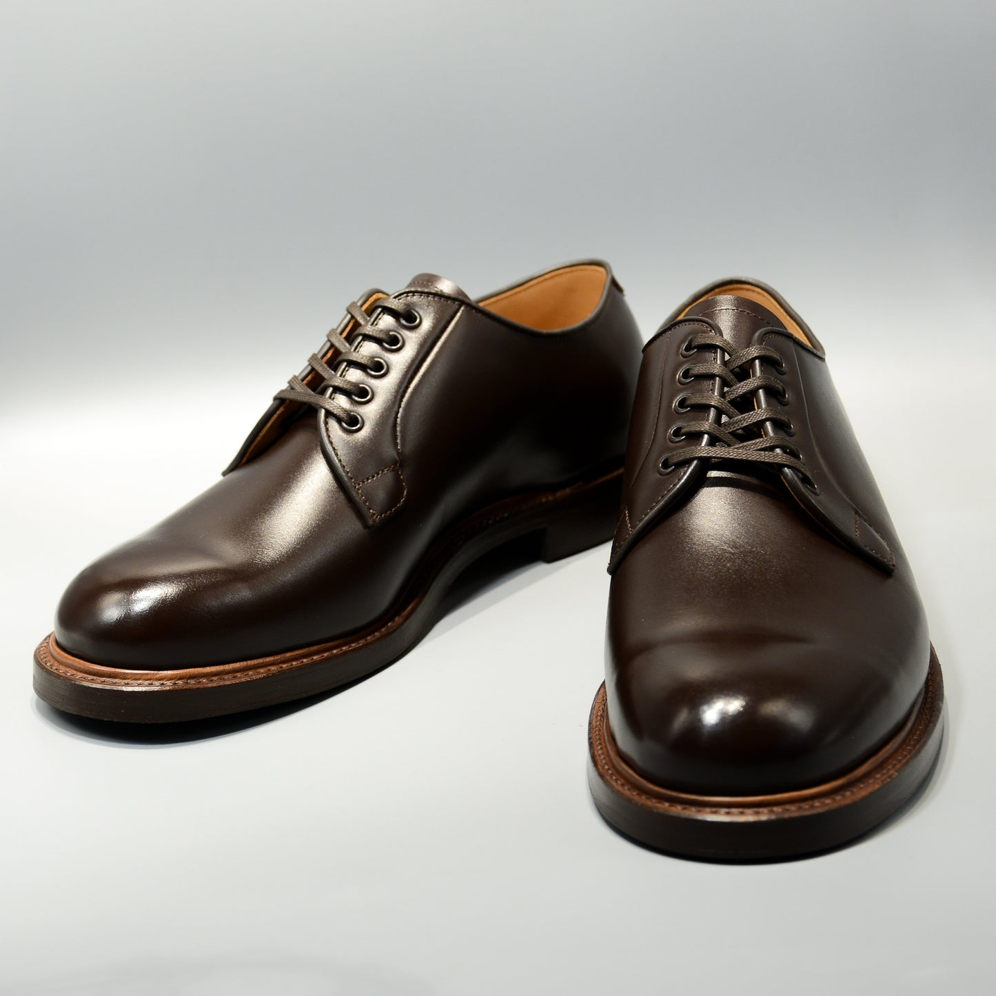 #15066WS PLAIN TOE BLUCHER DK.BROWN