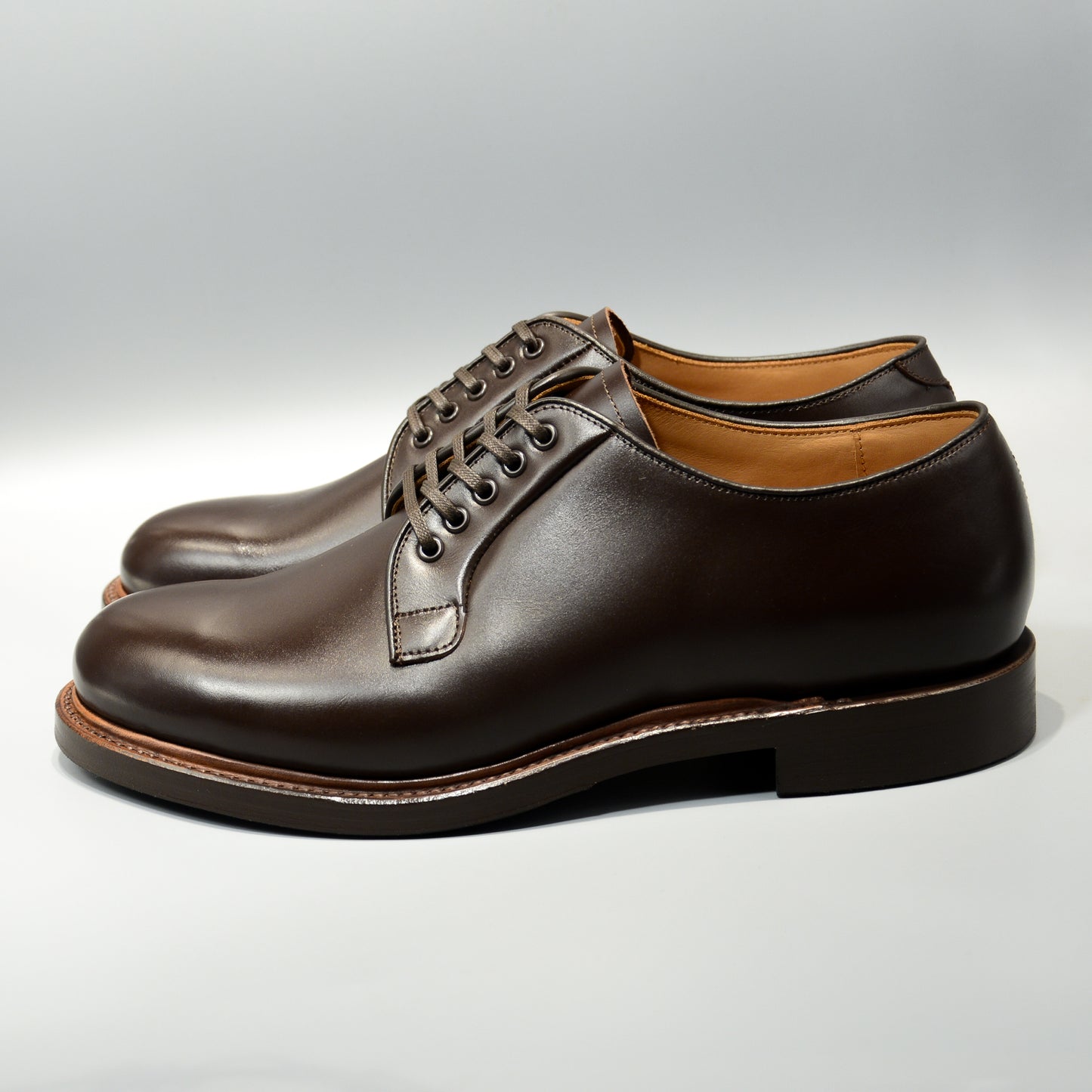#15066WS PLAIN TOE BLUCHER DK.BROWN
