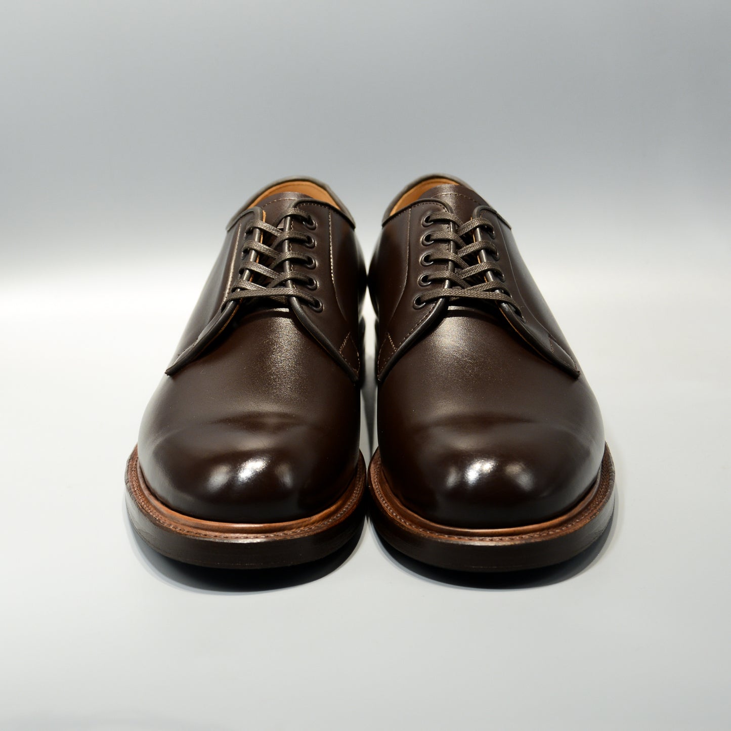 #15066WS PLAIN TOE BLUCHER DK.BROWN