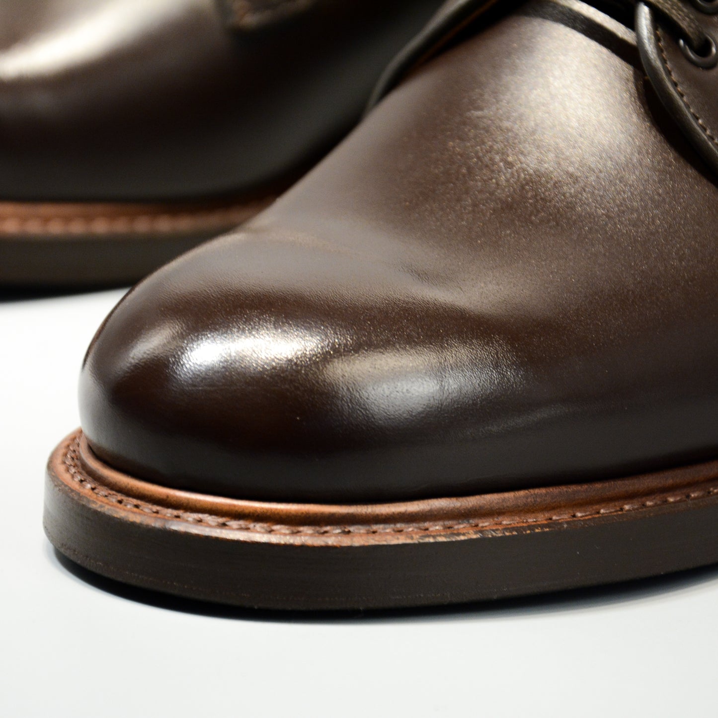 #15066WS PLAIN TOE BLUCHER DK.BROWN