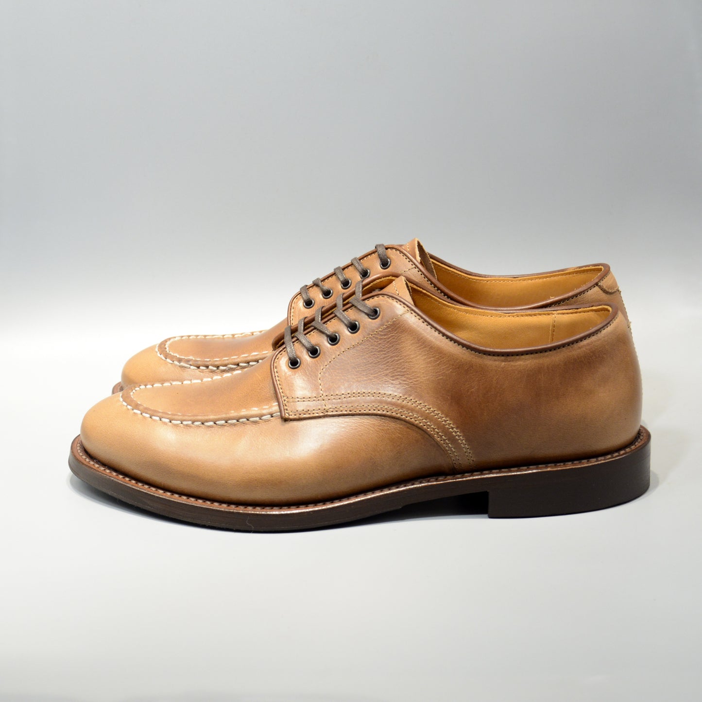 #15078 HEAVY STITCHING MOC TOE NATURAL