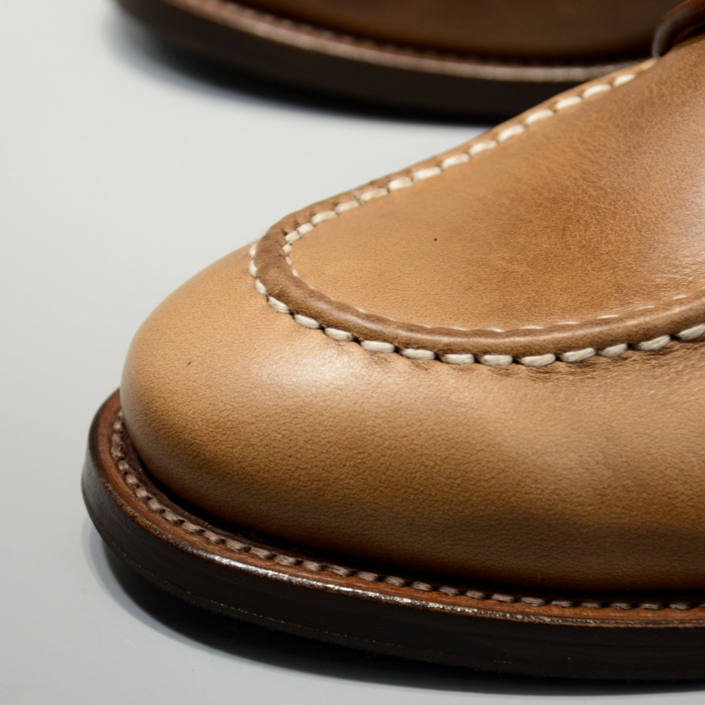 #15078 HEAVY STITCHING MOC TOE NATURAL