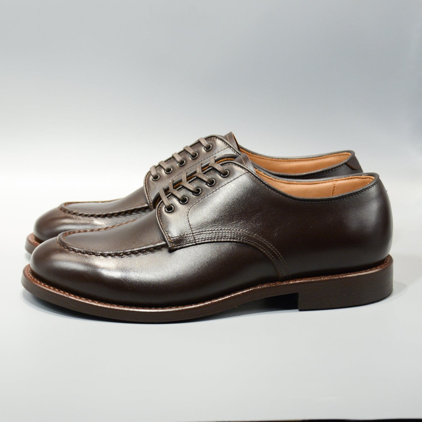 #15078WS HEAVY STITCHING MOC TOE DK.BROWN