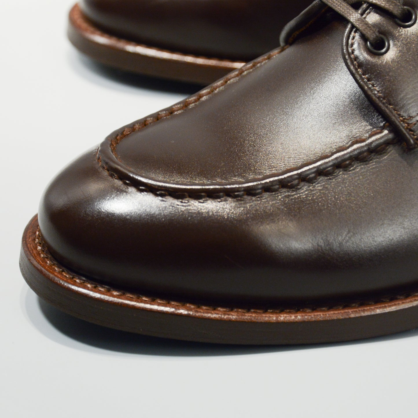 #15078WS HEAVY STITCHING MOC TOE DK.BROWN