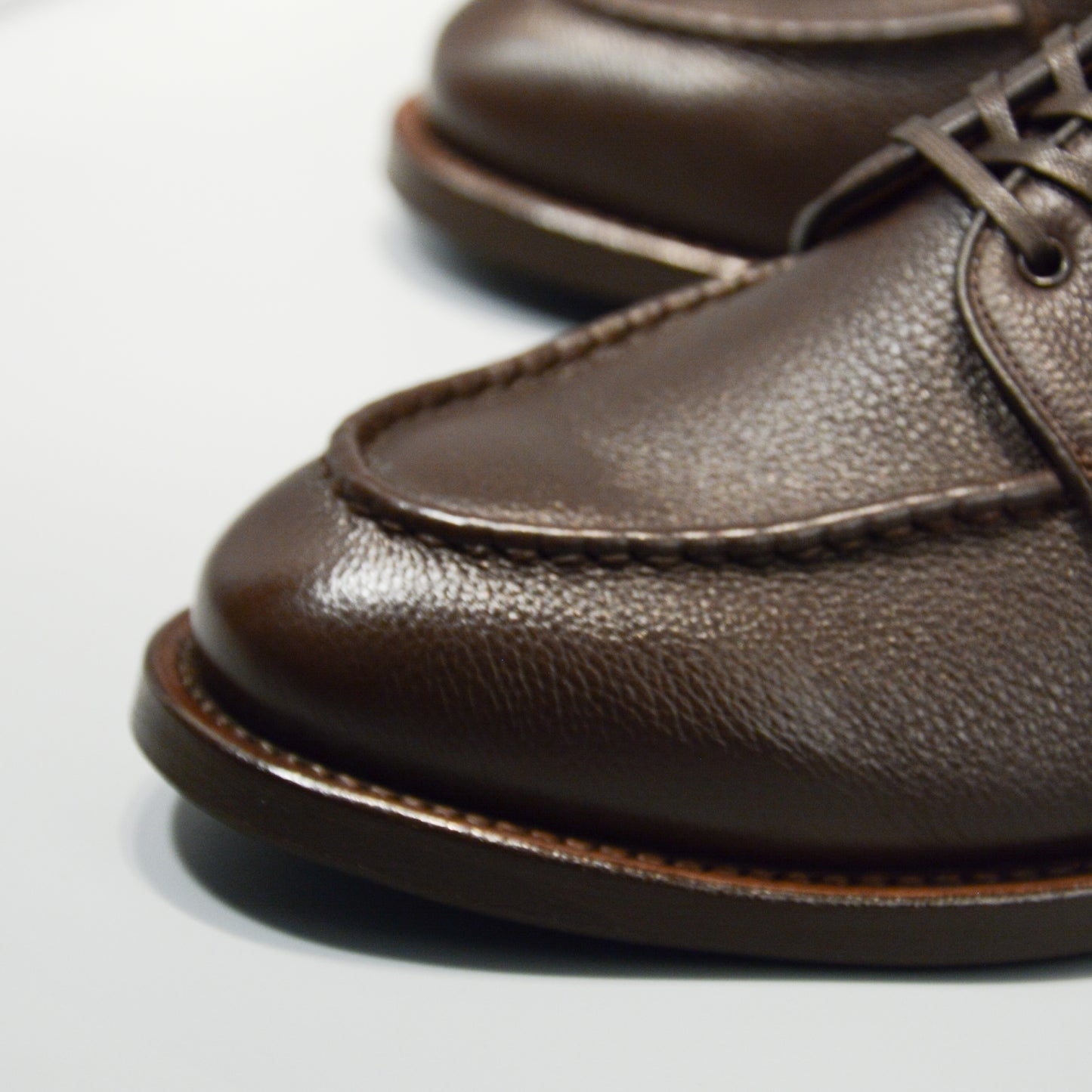 #15078WE HEAVY STITCHING MOC TOE EMBOSS DK.BROWN
