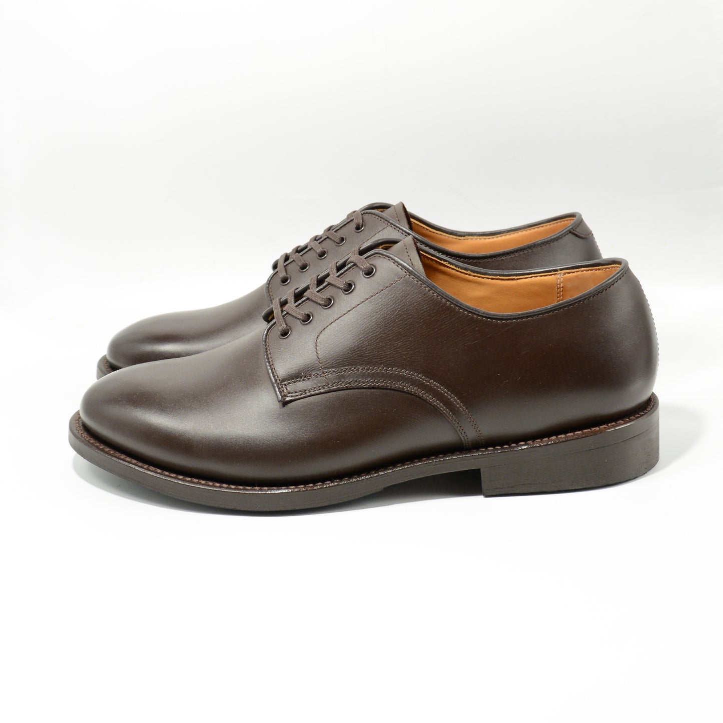 #15075WS PLAIN TOE DERBY DK.BROWN