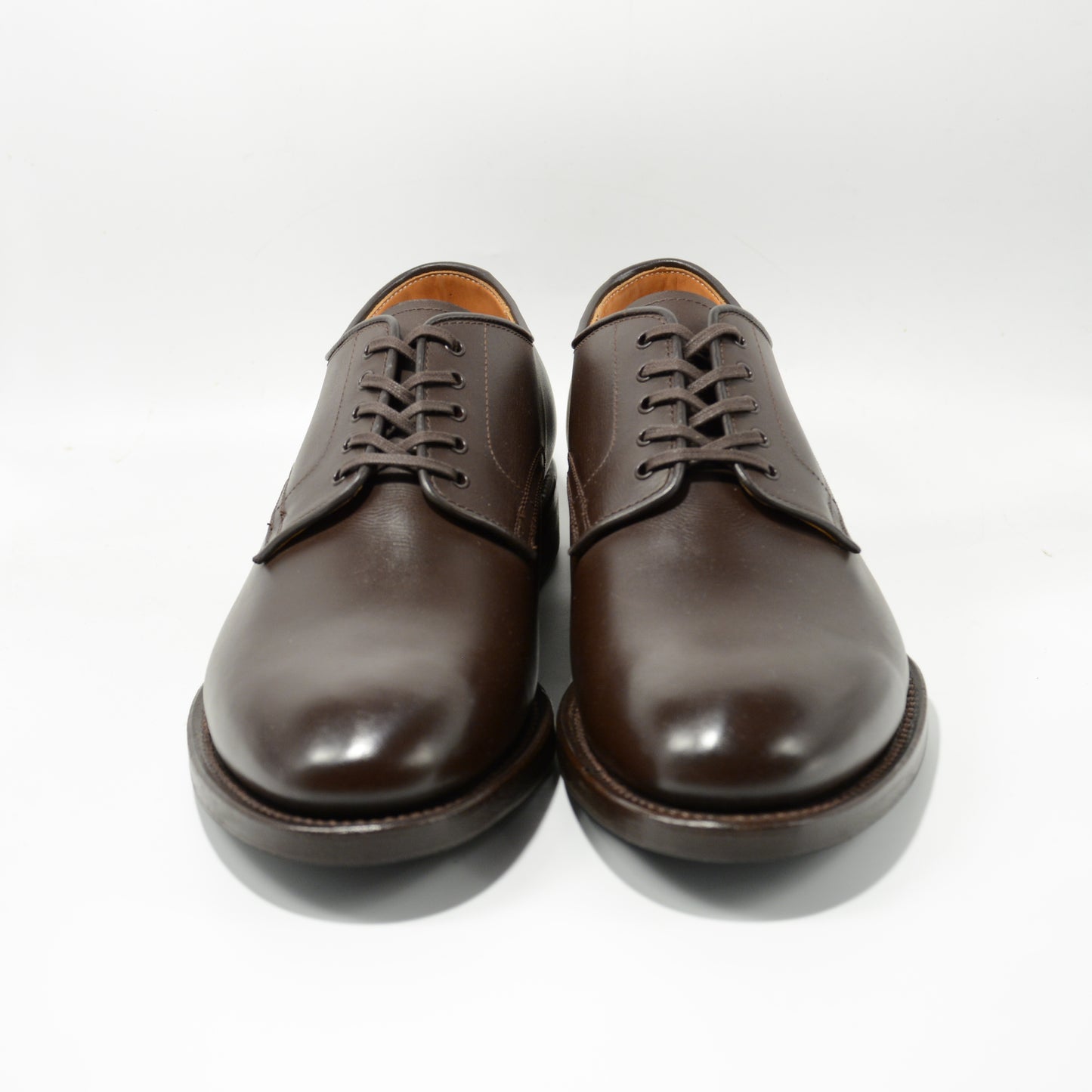 #15075WS PLAIN TOE DERBY DK.BROWN