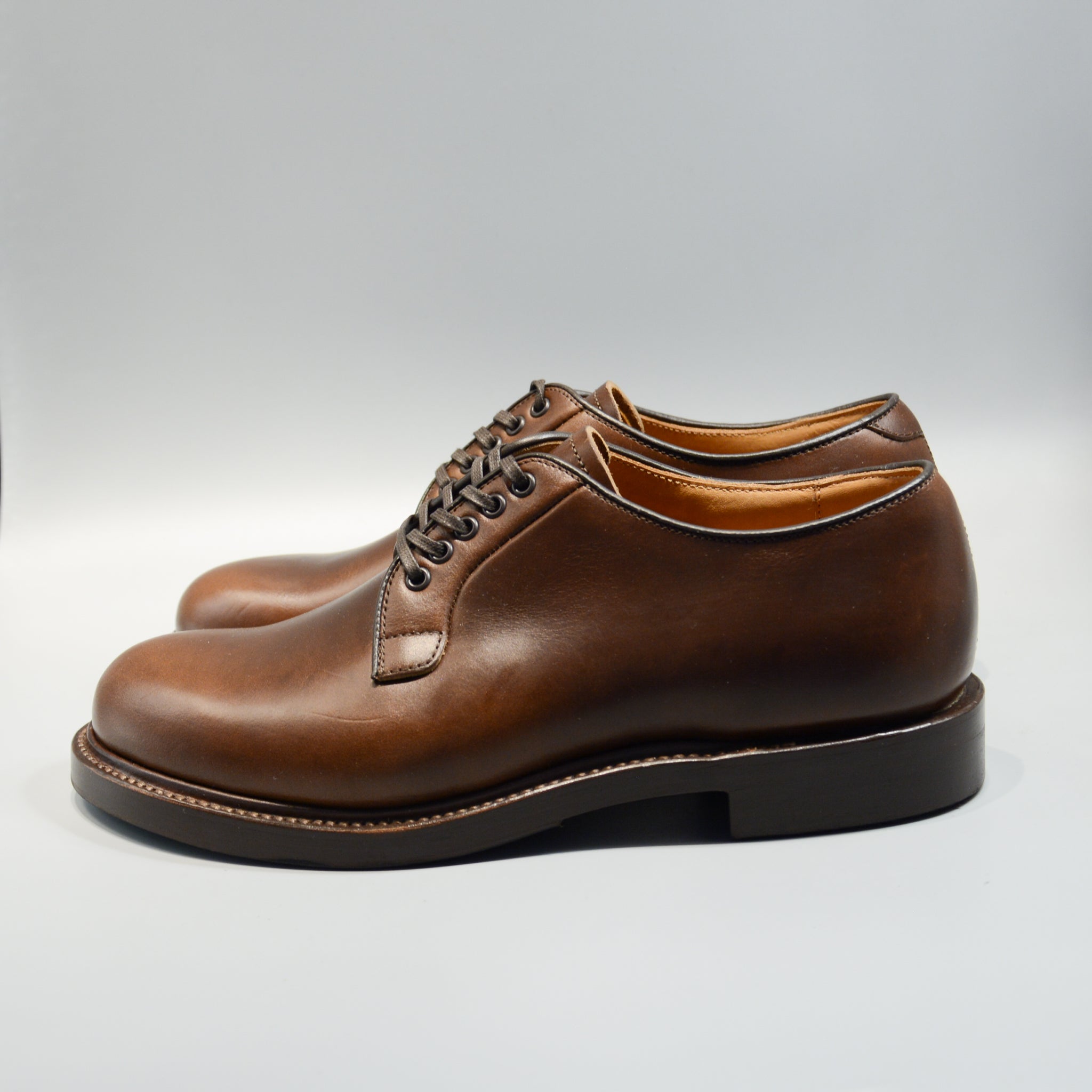 #15066 PLAIN TOE BLUCHER BROWN