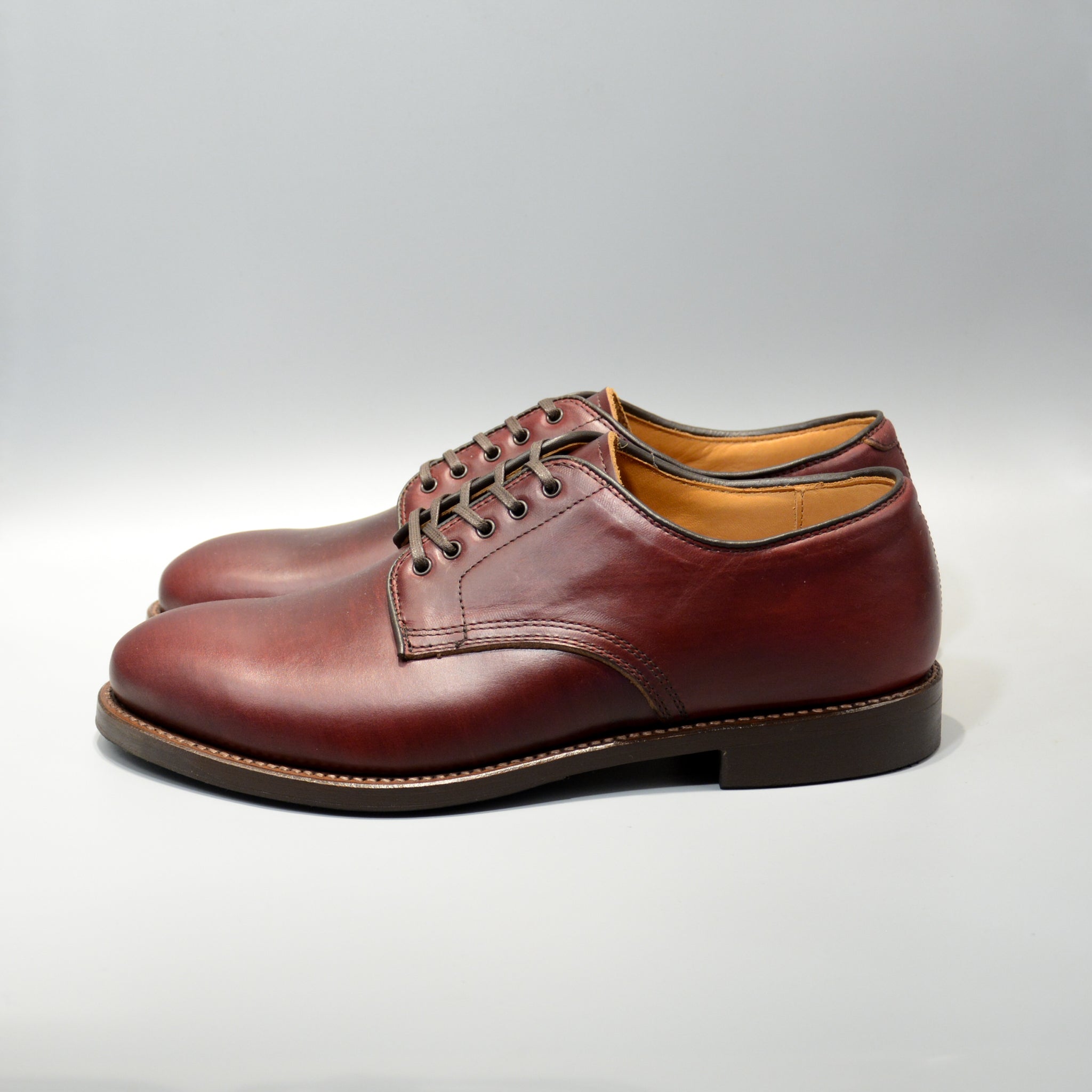 #15075 PLAIN TOE DERBY BURGUNDY